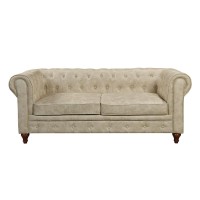 CHESTERFIELD York Kαναπές 3Θέσιος Σαλονιού - Καθιστικού, Ύφασμα Απόχρωση Μπεζ 190x82x77cm