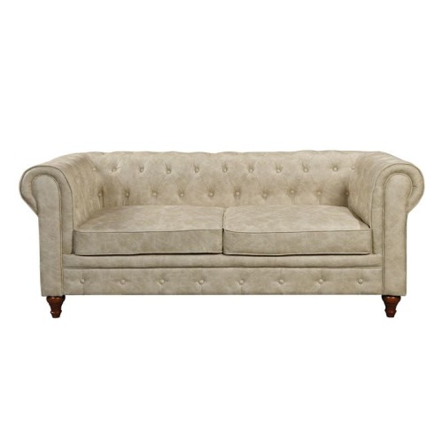 CHESTERFIELD York Kαναπές 3Θέσιος Σαλονιού - Καθιστικού, Ύφασμα Απόχρωση Μπεζ 190x82x77cm