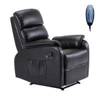 COMFORT Massage Πολυθρόνα Relax, Σαλονιού - Καθιστικού, PU Μαύρο 74x90x98cm