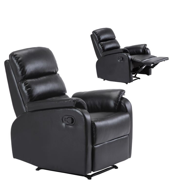 COMFORT Πολυθρόνα Relax Σαλονιού - Καθιστικού, PU Μαύρο 79x97x101cm