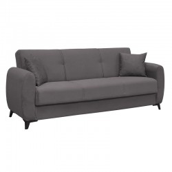 DARIO Καναπές - Κρεβάτι Σαλονιού - Καθιστικού, 3Θέσιος Ύφασμα Γκρι - αποθ/κός χώρος Sofa:210x80x75-Bed:180x100cm