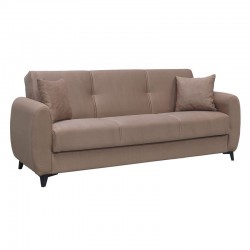 DARIO Καναπές - Κρεβάτι Σαλονιού - Καθιστικού, 3Θέσιος Ύφασμα Καφέ - αποθ/κός χώρος Sofa:210x80x75-Bed:180x100cm