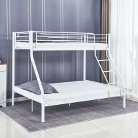 DOUBLE Κρεβάτι Κουκέτα Μέταλλο Βαφή Άσπρο ( για Στρώματα 140x190cm & 90x190cm) 145x200x160cm