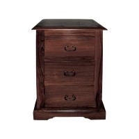 MANDORE Κομοδίνο Ξύλο Sheesham Καρυδί 45x35x70cm