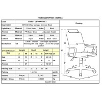 BF9100 Πολυθρόνα Γραφείου Διευθυντή, Mesh Μαύρο, Μπράτσα up-down 65x62x114/122cm