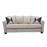 ASHLEY Καναπές Σαλονιού - Καθιστικού 3Θέσιος, Ύφασμα Μπεζ 198x80x88cm