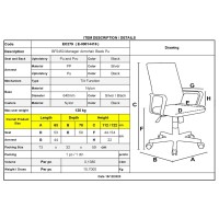 BF5450 Πολυθρόνα Γραφείου Διευθυντή, Pu Μαύρο 63x70x112/122cm