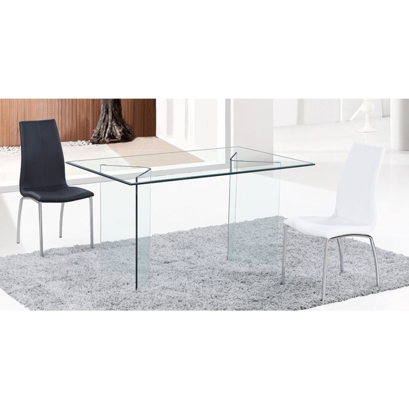 GLASSER Τραπέζι - Γραφείο Διάφανο Γυαλί 12mm 150x90x75cm