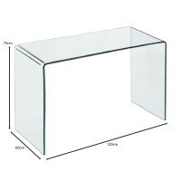 GLASSER Κονσόλα - Γραφείο Διάφανο Γυαλί 12mm 120x60x75cm