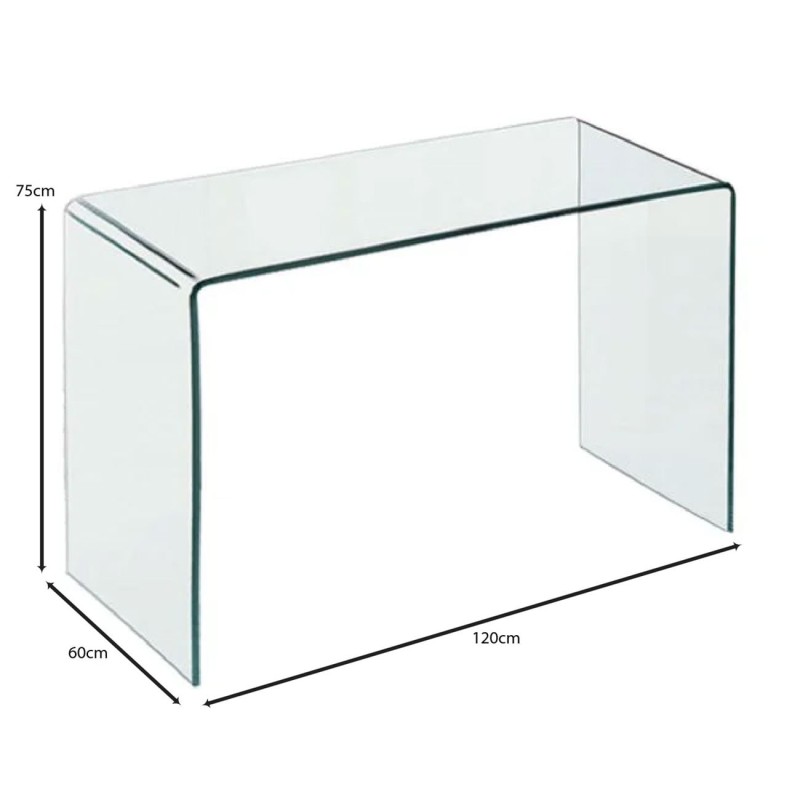 GLASSER Κονσόλα - Γραφείο Διάφανο Γυαλί 12mm 120x60x75cm