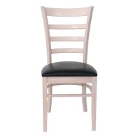 Σετ2ΤεμNATURALE Καρέκλα White Wash, Pu Μαύρο 42x50x91cm