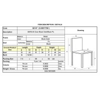 Σετ4ΤεμMARLIN Καρέκλα Τραπεζαρίας Μέταλλο Βαφή Black Gold, PU Μαύρο 52x51x86cm