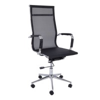 BF3200 Πολυθρόνα Διευθυντή Μέταλλο Χρώμιο - Mesh Μαύρο 55x64x108/116cm
