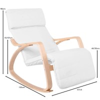 HAMILTON Super Relax Πολυθρόνα Σαλονιού - Καθιστικού, Σημύδα, Ύφασμα Άσπρο 67x105x90cm