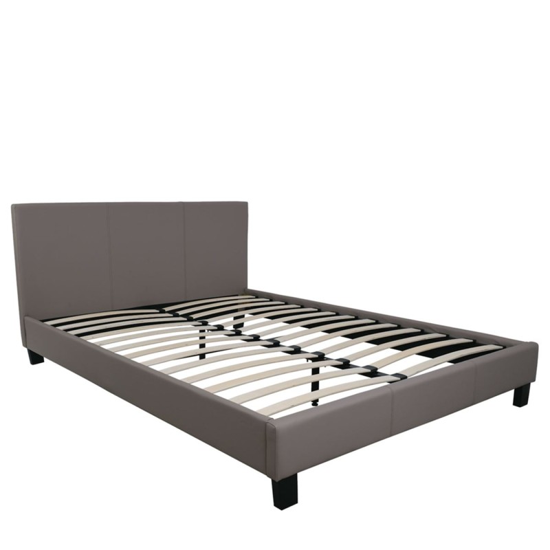 WILTON Κρεβάτι Διπλό για στρώμα 160x200cm, PU Απόχρωση Cappuccino 169x213x89cm