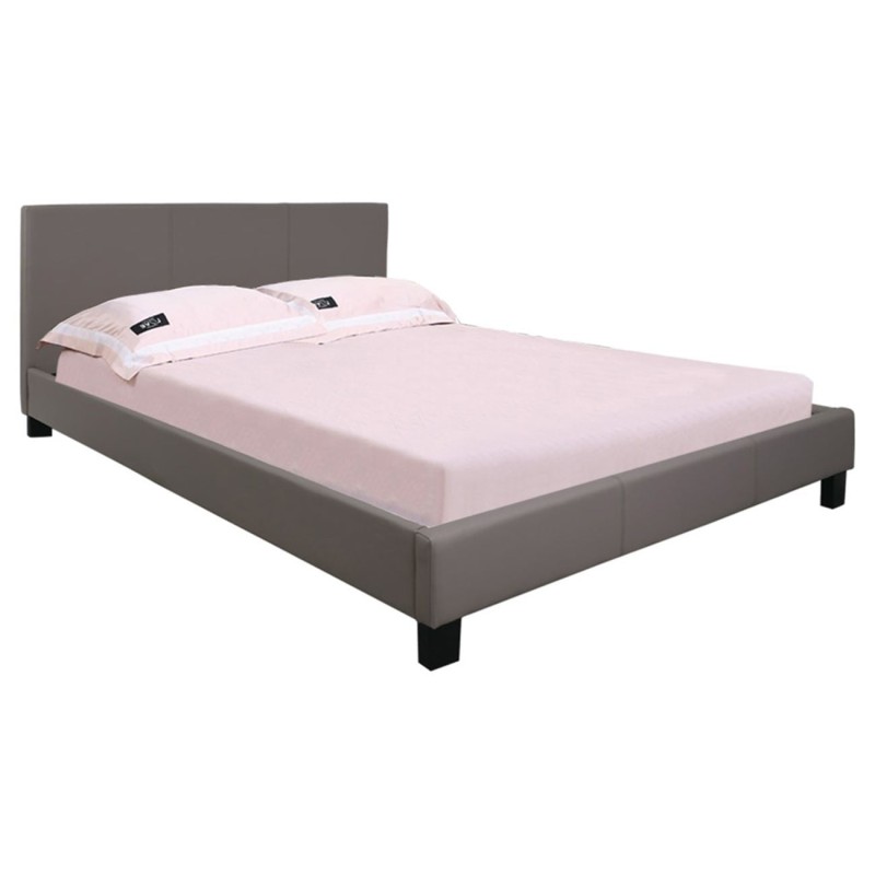 WILTON Κρεβάτι Διπλό για στρώμα 160x200cm, PU Απόχρωση Cappuccino 169x213x89cm