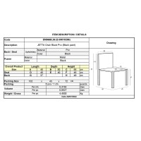 Σετ6ΤεμJETTA Καρέκλα Τραπεζαρίας Κουζίνας, Μέταλλο Βαφή Μαύρο Pvc Μαύρο (Συσκ.6) 40x50x95cm
