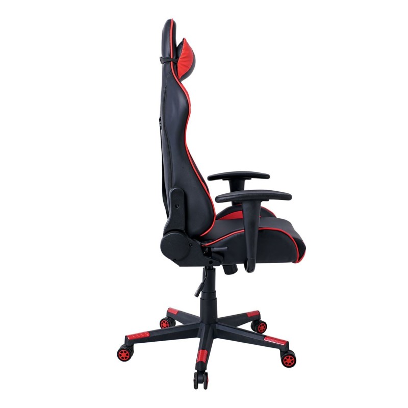 BF8050 Gaming Πολυθρόνα Γραφείου, Ανάκλιση Πλάτης έως 90°, Pu Μαύρο - Κόκκινο 70x67/134x125/135cm