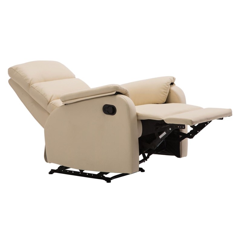COMFORT Πολυθρόνα Relax Σαλονιού - Καθιστικού, PU Μπεζ 79x97x101cm