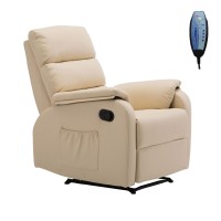 COMFORT Massage Πολυθρόνα Relax, Σαλονιού - Καθιστικού, PU Μπεζ 74x90x98cm