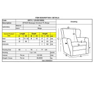 SPACE Πολυθρόνα Massage Σαλονιού - Καθιστικού, PU Μπεζ 88x93x102cm