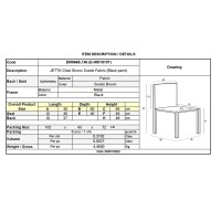 Σετ6ΤεμJETTA Καρέκλα Τραπεζαρίας Κουζίνας, Μέταλλο Βαφή Μαύρο, Ύφασμα Suede Καφέ (Συσκ.6) 40x50x95cm