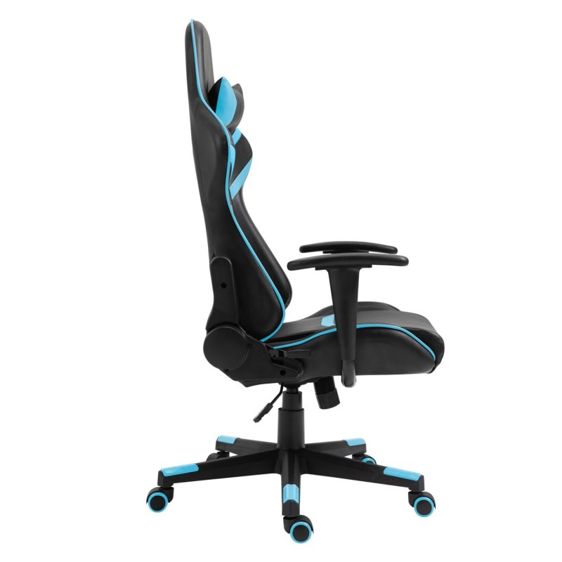 BF9050 Gaming Πολυθρόνα Γραφείου, Ανάκλιση Πλάτης έως 90°, Pu Μαύρο - Μπλε 67x69x124/134cm