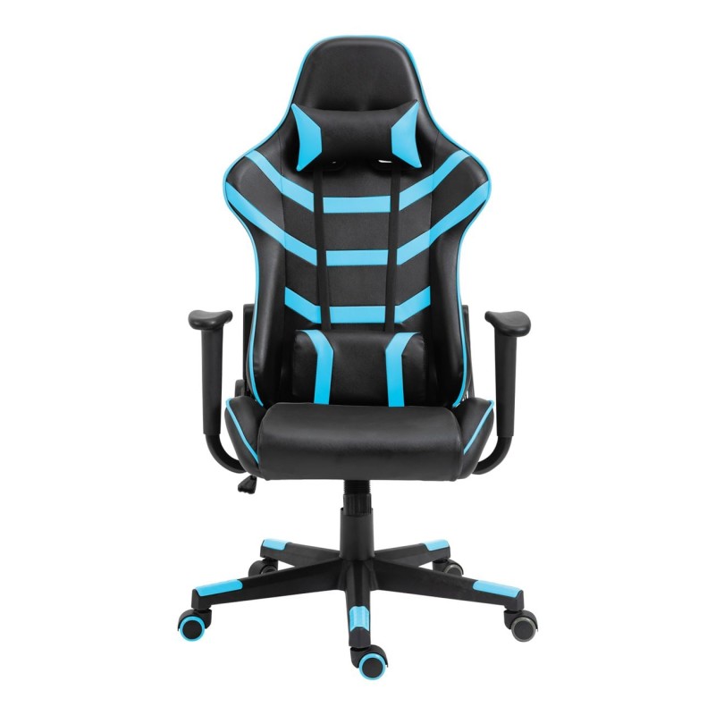 BF9050 Gaming Πολυθρόνα Γραφείου, Ανάκλιση Πλάτης έως 90°, Pu Μαύρο - Μπλε 67x69x124/134cm