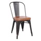 RELIX Καρέκλα-Pro, Μέταλλο Βαφή Antique Black, Pu Camel 45x51x82cm