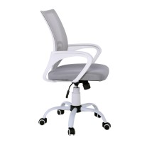 BF2101-S Πολυθρόνα-Pro Γραφείου με Ανάκλιση, Βάση Μέταλλο Βαφή Άσπρο, Γκρι Mesh 57x53x86/96cm