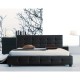 FIDEL Κρεβάτι Διπλό, για Στρώμα 150x200cm, PU Μαύρο  158x215x107cm