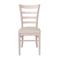 Σετ2ΤεμNATURALE Καρέκλα White Wash, Pu Εκρού 42x50x91cm