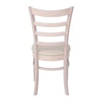 Σετ2ΤεμNATURALE Καρέκλα White Wash, Pu Εκρού 42x50x91cm