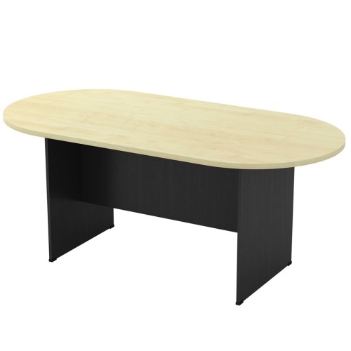 ΣΥΝΕΔΡΙΟΥ-A Τραπέζι Οβάλ Απόχρωση Dark Grey - Beech 180x90x75cm