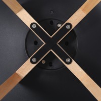 Σετ4ΤεμMARTIN Καρέκλα Τραπεζαρίας Κουζίνας, Metal Cross Ξύλο, ΡΡ Μαύρο, Αμοντάριστη Ταπετσαρία 48x56x82cm
