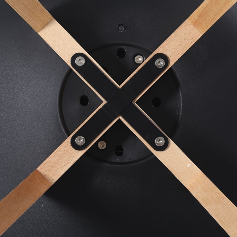 Σετ4ΤεμMARTIN Καρέκλα Τραπεζαρίας Κουζίνας, Metal Cross Ξύλο, ΡΡ Μαύρο, Αμοντάριστη Ταπετσαρία 48x56x82cm