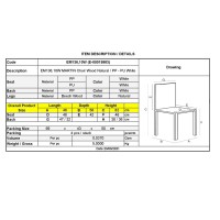 Σετ4ΤεμMARTIN Καρέκλα Τραπεζαρίας Κουζίνας, Metal Cross Ξύλο, PP Άσπρο, Αμοντάριστη Ταπετσαρία 48x56x82cm
