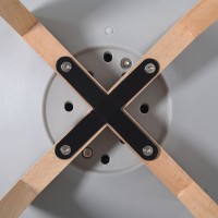 Σετ4ΤεμMARTIN Καρέκλα Τραπεζαρίας Κουζίνας, Metal Cross Ξύλο, PP Γκρι, Αμοντάριστη Ταπετσαρία 48x56x82cm
