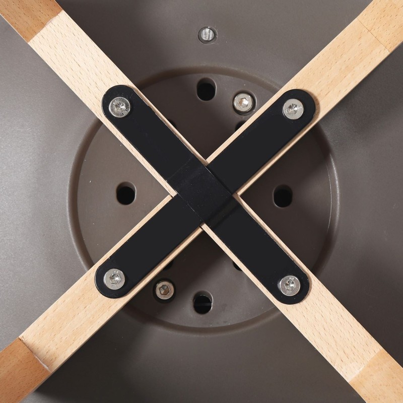 Σετ4ΤεμMARTIN Καρέκλα Τραπεζαρίας Metal Cross Ξύλο, PP Sand Beige, Αμοντάριστη Ταπετσαρία 48x56x82cm