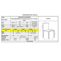 Σετ4ΤεμMARTIN Καρέκλα Τραπεζαρίας Metal Cross Ξύλο, PP Sand Beige, Αμοντάριστη Ταπετσαρία 48x56x82cm