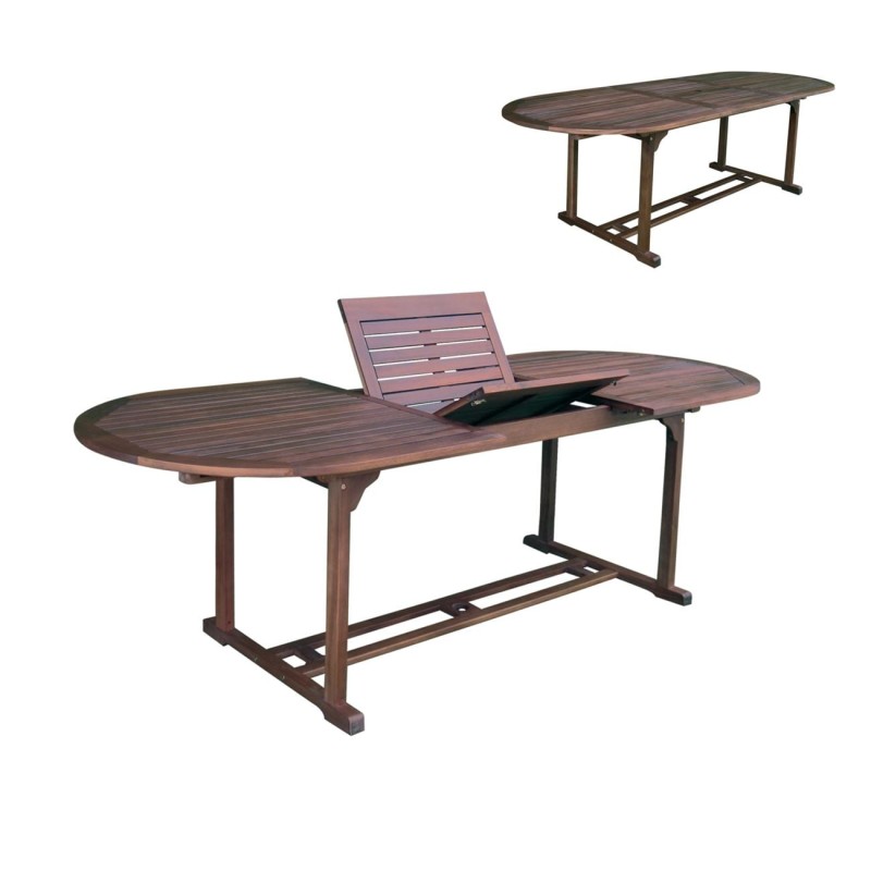 GARDEN Τραπέζι Επεκτεινόμενο Oval, Ξύλο Acacia 180/240x90 H.74cm