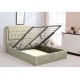 MAXWELL Κρεβάτι Διπλό με Αποθηκευτικό Χώρο, για Στρώμα 160x200cm, Ύφασμα Εκρού  166x221x104cm