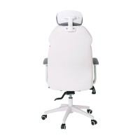 BF8300 Πολυθρόνα Γραφείου Διευθυντή, Microfiber Γκρι PU Άσπρο 64x72x122/130cm