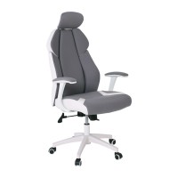 BF8300 Πολυθρόνα Γραφείου Διευθυντή, Microfiber Γκρι PU Άσπρο 64x72x122/130cm