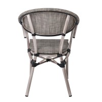 COSTA Πολυθρόνα Dining Αλουμινίου, Απόχρωση Antique Grey - Textilene Μπεζ 58x57x83cm