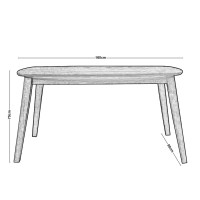 DOM Τραπέζι Τραπεζαρίας Mdf Απόχρωση Oak 150x90x75cm