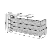 PROLINE Reception - Γραφείο Απόχρωση Καρυδί Δρυς - Μαύρο 180x75x110cm