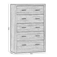 CALIBER Συρταριέρα με 5 Συρτάρια - Απόχρωση Sonoma Oak 80x39x120cm