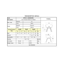 JOY-W Πολυθρόνα Τραπεζαρίας Καρυδί, Pu Μαύρο 57x55x80cm
