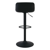 Σετ2ΤεμMOSS Σκαμπό BAR με Πλάτη, Μέταλλο Βαφή Μαύρο, PP Μαύρο, Ρύθμιση Ύψους, Περιστρεφόμενο 44x45x58/81-79/102cm